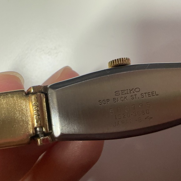 Seiko Gold-Tone Bracelet Watch with Black Dial - Picture 5 of 8